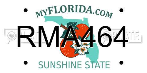 RMA464 Florida License Plate