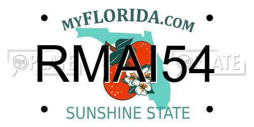 RMAI54 Florida License Plate
