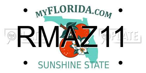 RMAZ11 Florida License Plate