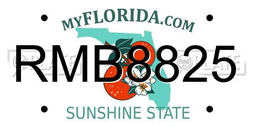 RMB8825 Florida License Plate