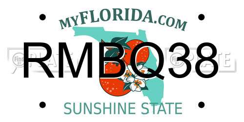 RMBQ38 Florida License Plate
