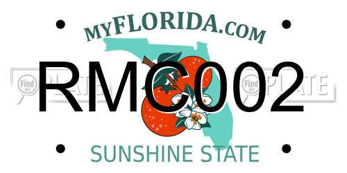 RMC002 Florida License Plate