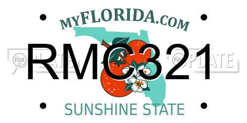 RMC321 Florida License Plate