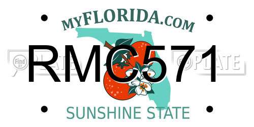 RMC571 Florida License Plate