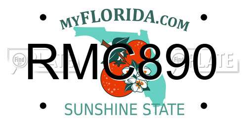 RMC890 Florida License Plate