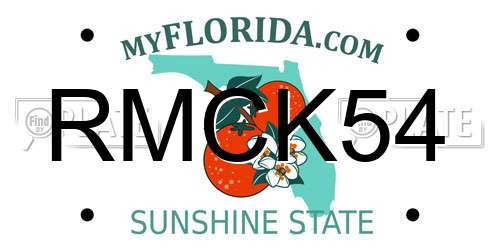 RMCK54 Florida License Plate