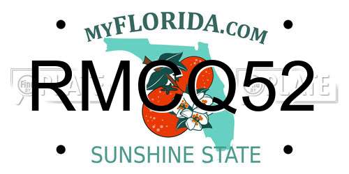 RMCQ52 Florida License Plate