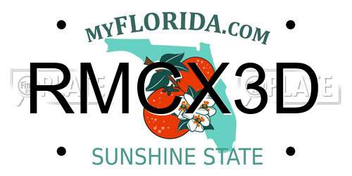 RMCX3D Florida License Plate