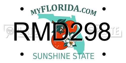 RMD298 Florida License Plate