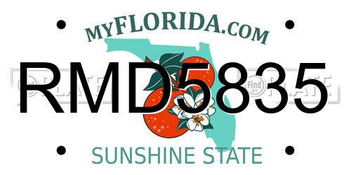 RMD5835 Florida License Plate
