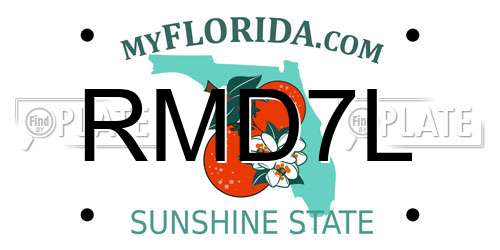 RMD7L Florida License Plate