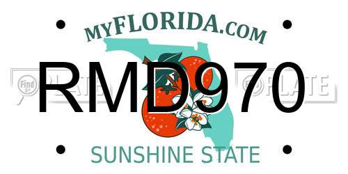 RMD970 Florida License Plate