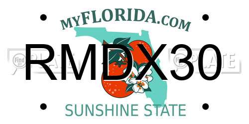 RMDX30 Florida License Plate