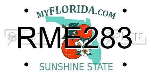 RME283 Florida License Plate