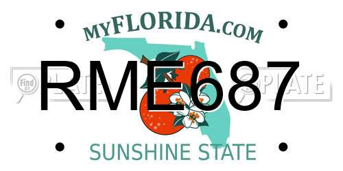 RME687 Florida License Plate