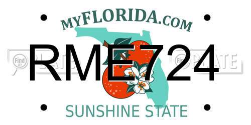RME724 Florida License Plate