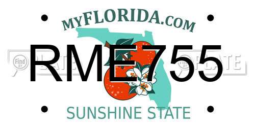 RME755 Florida License Plate