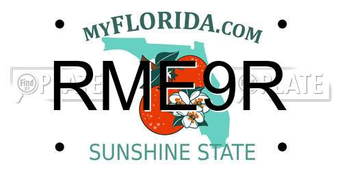 RME9R Florida License Plate