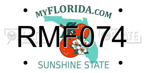 RMF074 Florida License Plate