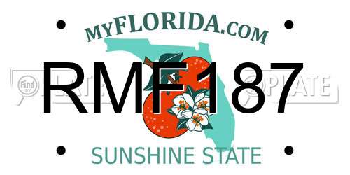 RMF187 Florida License Plate
