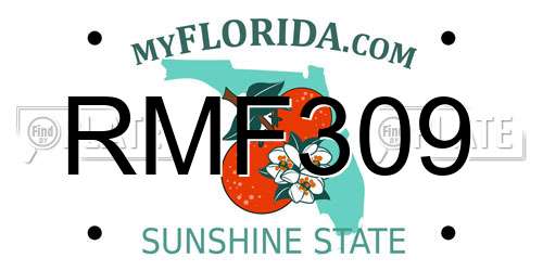 RMF309 Florida License Plate