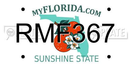 RMF367 Florida License Plate