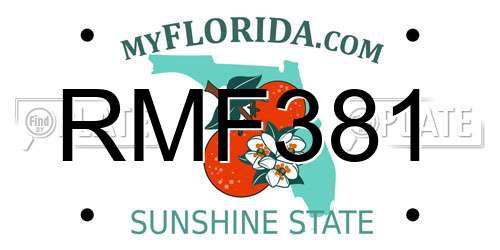 RMF381 Florida License Plate