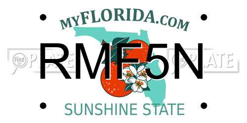 RMF5N Florida License Plate