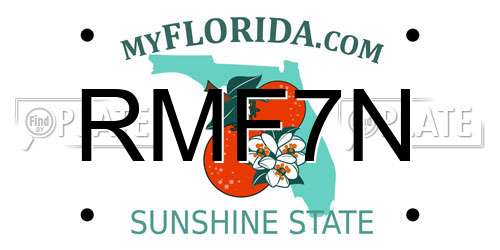 RMF7N Florida License Plate