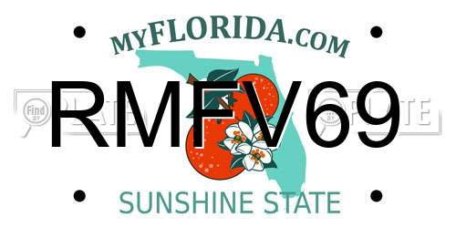 RMFV69 Florida License Plate