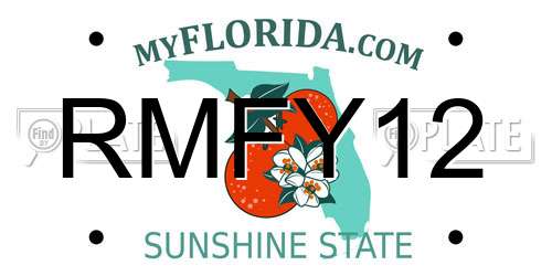 RMFY12 Florida License Plate