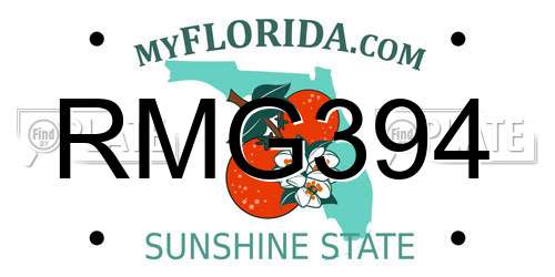 RMG394 Florida License Plate