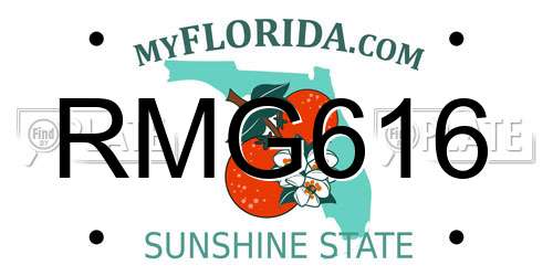 RMG616 Florida License Plate