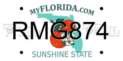 RMG874 Florida License Plate