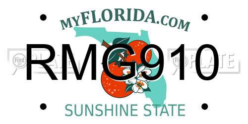 RMG910 Florida License Plate