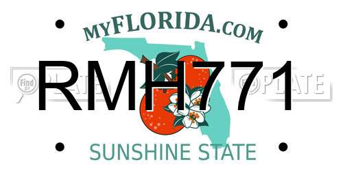 RMH771 Florida License Plate