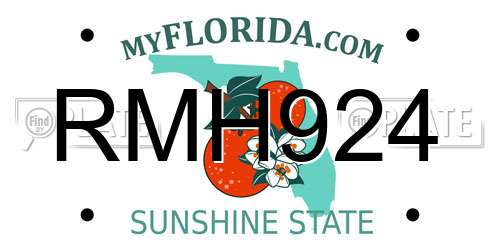 RMH924 Florida License Plate