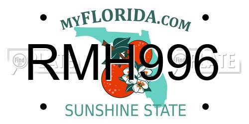 RMH996 Florida License Plate