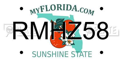 RMHZ58 Florida License Plate