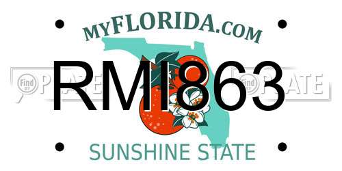 RMI863 Florida License Plate