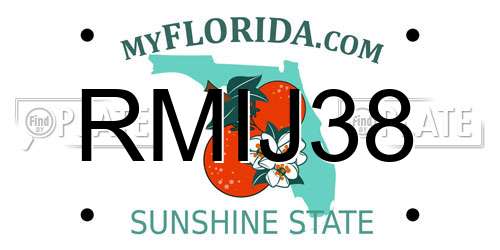 RMIJ38 Florida License Plate