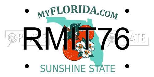 RMIT76 Florida License Plate