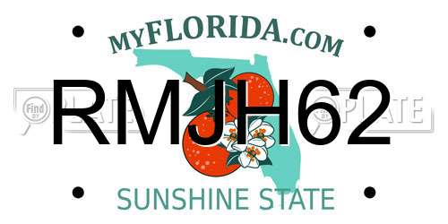 RMJH62 Florida License Plate