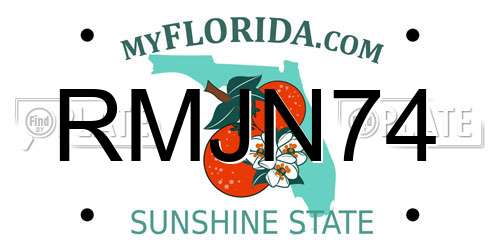 RMJN74 Florida License Plate