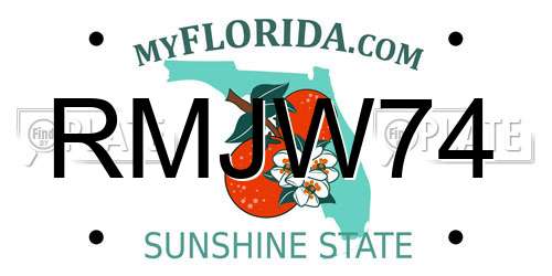 RMJW74 Florida License Plate