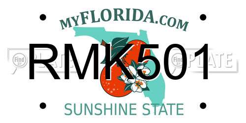 RMK501 Florida License Plate