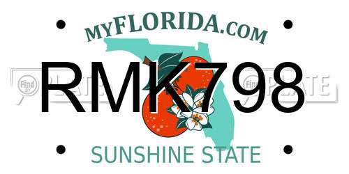 RMK798 Florida License Plate