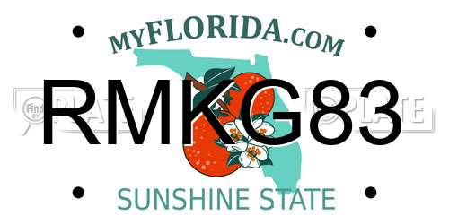 RMKG83 Florida License Plate