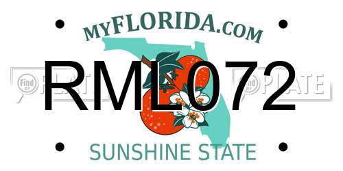 RML072 Florida License Plate