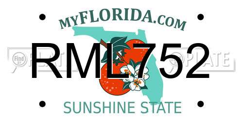 RML752 Florida License Plate